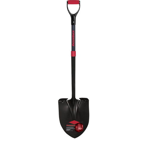 Razor-Back (AMES) 2594700 Round Point Shovel, SuperSocket & PowerStep, 28 IN Fiberglass Handle, Cushion D-Grip