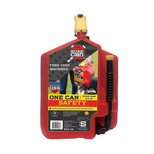 SureCan SUR5SFG2 Type II Safety Gas Can, 5 Gallon, Red