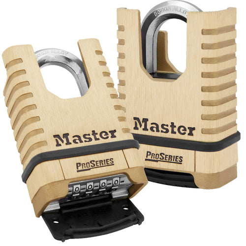 Master Lock 1177 ProSeries Shrouded Brass Resettable Combination Padlock, 2-1/4 IN Wide