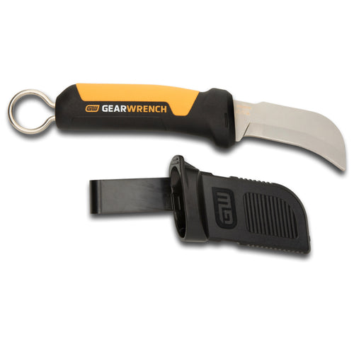 GEARWRENCH GWKHBFXB Lineman Fixed Blade Hawkbill Knife, Blunt Tip, 3-3/16 IN Stainless Blade