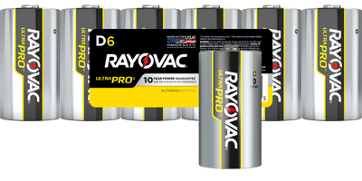 Rayovac UltraPro D Cell Industrial Alkaline Batteries, 1.5V (6-Pack)