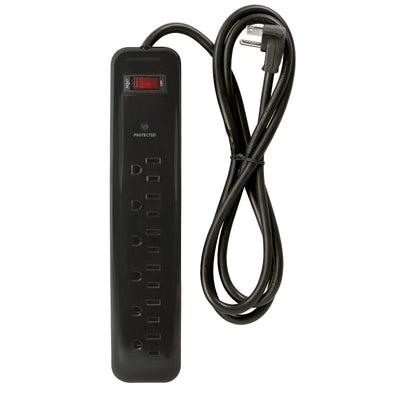 Prime Wire & Cable PB802225 6-Outlet 1000-Joule Surge Protector, 4 FT Cord, Black