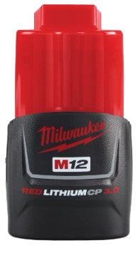 Milwaukee 48-11-2430 M12 REDLITHIUM CP3.0 Compact Battery Pack, 12V 3.0Ah